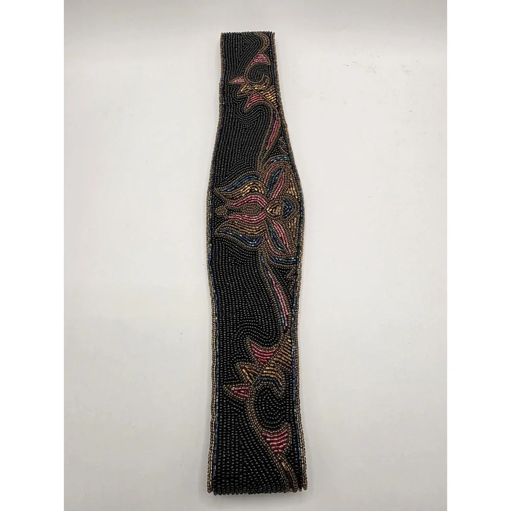 VTG80's LA REGALE LTD HAND MADE BEADED BELT CUMMERBUND SZ M WHIMSIGOTH BOHO-CHIC